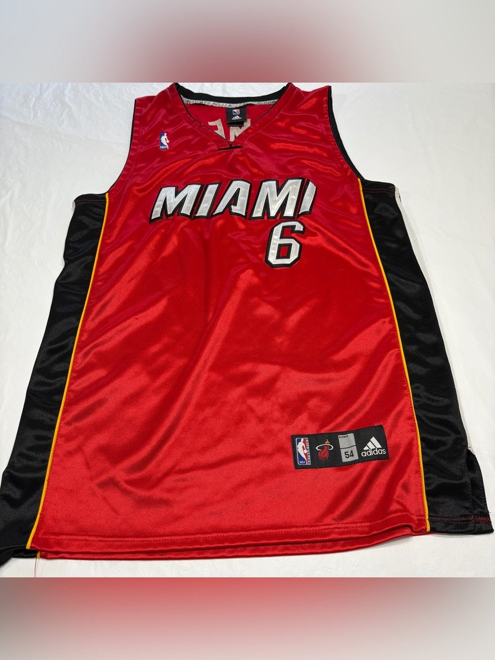 NBA Adidas Miami Heat LeBron James #6 Red Basketball Jersey Men’s 54 XL